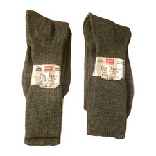 2 Vintage Hanes City Square Gray Acrylic Tube Dress Socks Fits Size 10 - 13