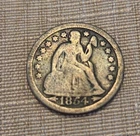 NICE 1854 Seated Liberty Dime 10C US 90% Silver Coin Arrows NO Reserve Fast S/H!
