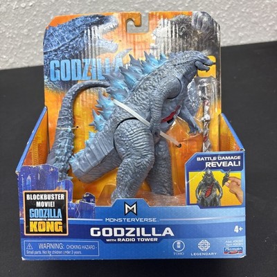 Godzilla vs Kong Godzilla With Radio Tower Action Figure 6'' New Battle Damage