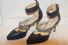 MOL:PIN MOLPIN CLOSED TOE HEEL ZIPPER SLING BACK NAVY BLUE EU 36 US 6 LEATHER