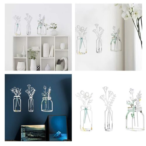 Wall Stickers Girls Border 3D Hollow Vase Acrylic Sticker Home Decoration Self - Photo 1/6