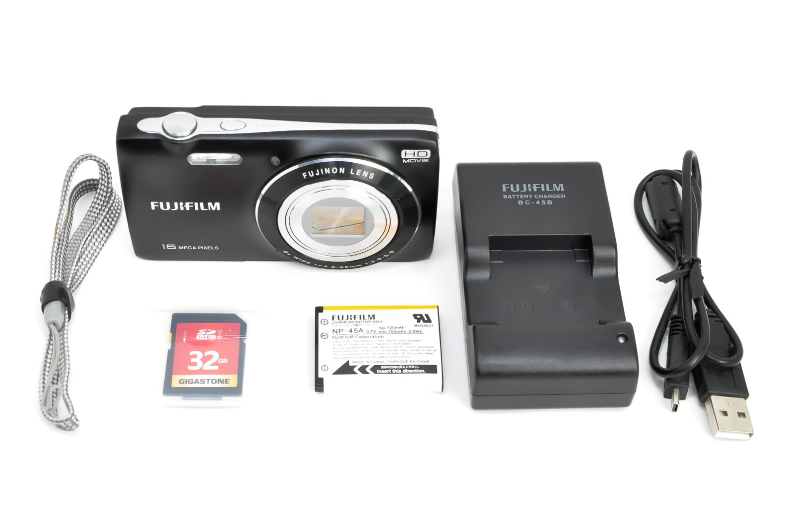 Fujifilm FinePix JZ250 16MP Digital Camera 8x Zoom Black Near Mint Multilingual JP