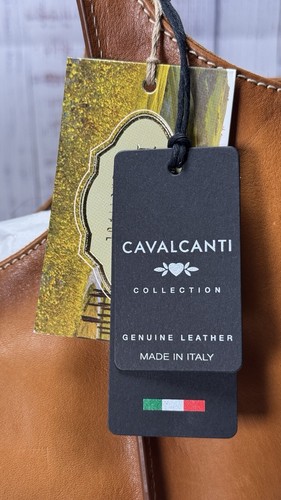 Cavalcanti Collection luxuriöse echt italienisches brüniertes LEDER TASCHE Beuteltasche Neu mit Etikett - Bild 3 von 6