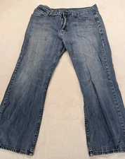 Flypaper Men's Baggy Blue Jeans Pants Zip 38x30 Distressed 