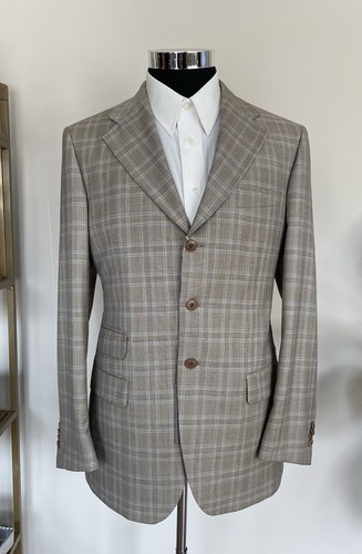 Lubiam Studios Men’s Three Button Blazer Plaid Wool Sport Coat Jacket Size 40R - Bild 2 von 10