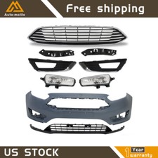 Chrome Black Front Bumper Assembly For 2015 16-2018 Ford Focus Horizontal Billet Chrome Black Front Bumper Assembly For 2015 16-2018 Ford Focus Horizontal Billet