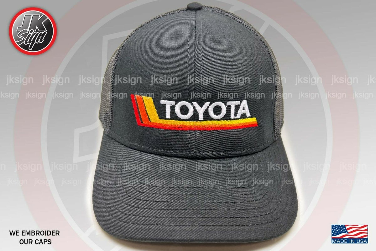 Tri Color Stripes Embroidery Mesh Back Trucker Hat for Toyota