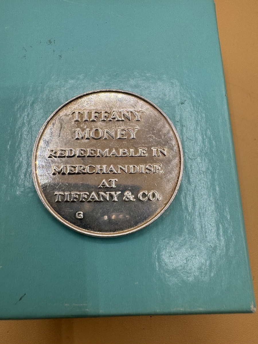 Genuine Tiffany & Co Sterling Silver $25 Tiffany Money Coin Genuine Tiffany & Co Sterling Silver $25 Tiffany Money Coin