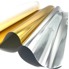 Sample 24in x 65.6ft DTF Gold / Silver Foil Film Roll,Cold Peel