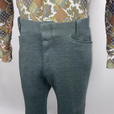 Vtg 60s 70s Disco Pants Supre Macy MCM Mod Polyester Slacks Flare leg Mens 35 29