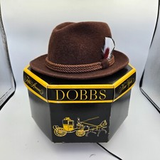 Vintage Dobbs Fifth Avenue Cocoa mix Trilby Fedora size 7 1/8 with hat box