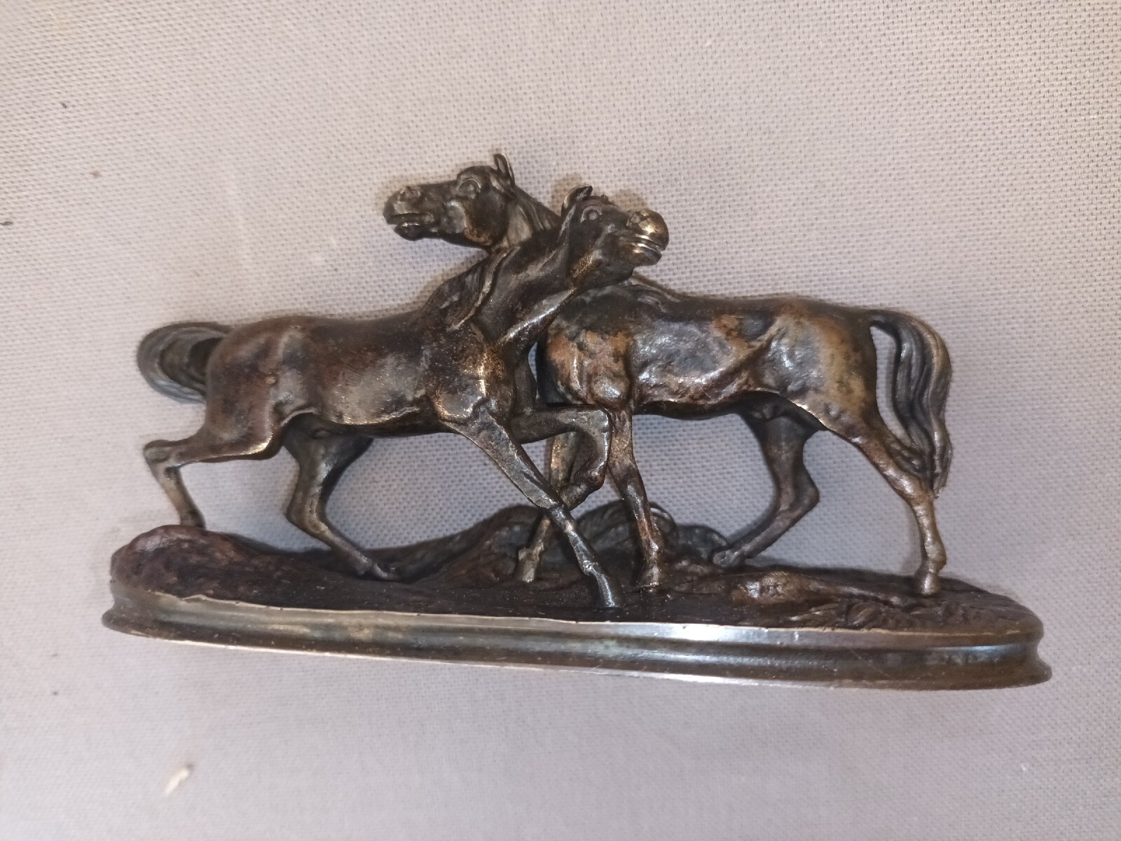 bronze animalier ancien chevaux Mêne l'accolade eBay