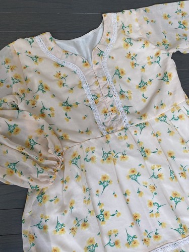 Women's 3 Layer Floral Long Sleeve Laces Maxi Dress Size M - Picture 10 of 13