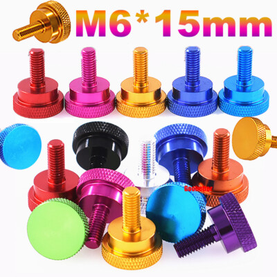 M6*15mm Colour Knurled Thumb Screw High Type Aluminium Alloy Hand Grip Knob Bolt