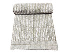 Block Print Kantha Quilt Cotton Indian Bedspread Handmade Bedding Blanket Throw