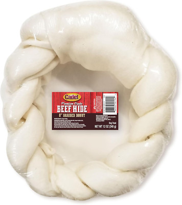 Premium Grade Beef Hide for Dogs, Long Lasting Rawhide Donut Bone, Single Ingred