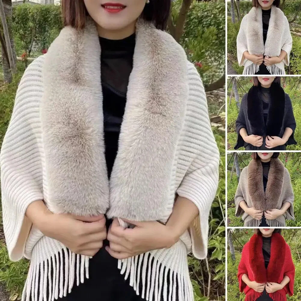 Party Shawl Ladies Knitted Loose Thickened Shawl Autumn Imitation Knitting Thick