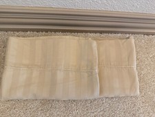 2 King Size Pillowcases Egyptian Cotton Beige Tan Striped High Thread Count