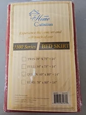 Bed Skirt Queen Burgundy Sweet Home Collection 1500 Series 60" X 80" + 14"