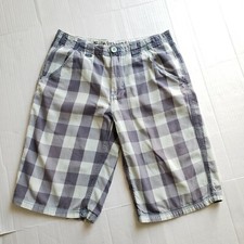Epic Threads Boys Youth Plaid Shorts Size 20 Gray Aqua Blue 100 Cotton