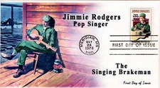 AO-1755, 1978, Jimmie Rodgers, Add-on Cachet, First Day Cover, Standard Postmark