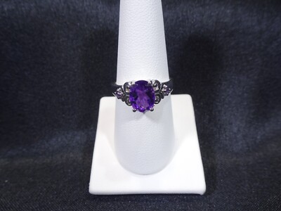 1.70 carat Natural Purple African Amethyst Solid 925 Sterling Silver Ring