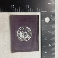 Vtg c 1910s SEAL STATE OF WEST VIRGINIA Tobacco Leather Patch Tobacciana 29AC