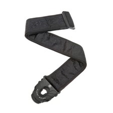 Planet Waves 50PLB01 Planet Lock Electric Or Acoustic Guitar Strap, Black Satin