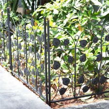 5 cercas de jardín al aire libre a prueba de óxido borde de alambre de hierro sección de barrera de flores móviles