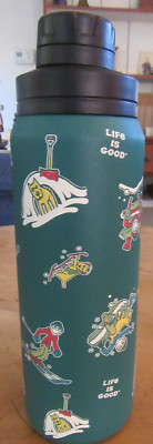 NEW...LIFE IS GOOD 26 oz  STAINLESS STEEL WATER BOTTLE ''JAKE WINTER FUN''