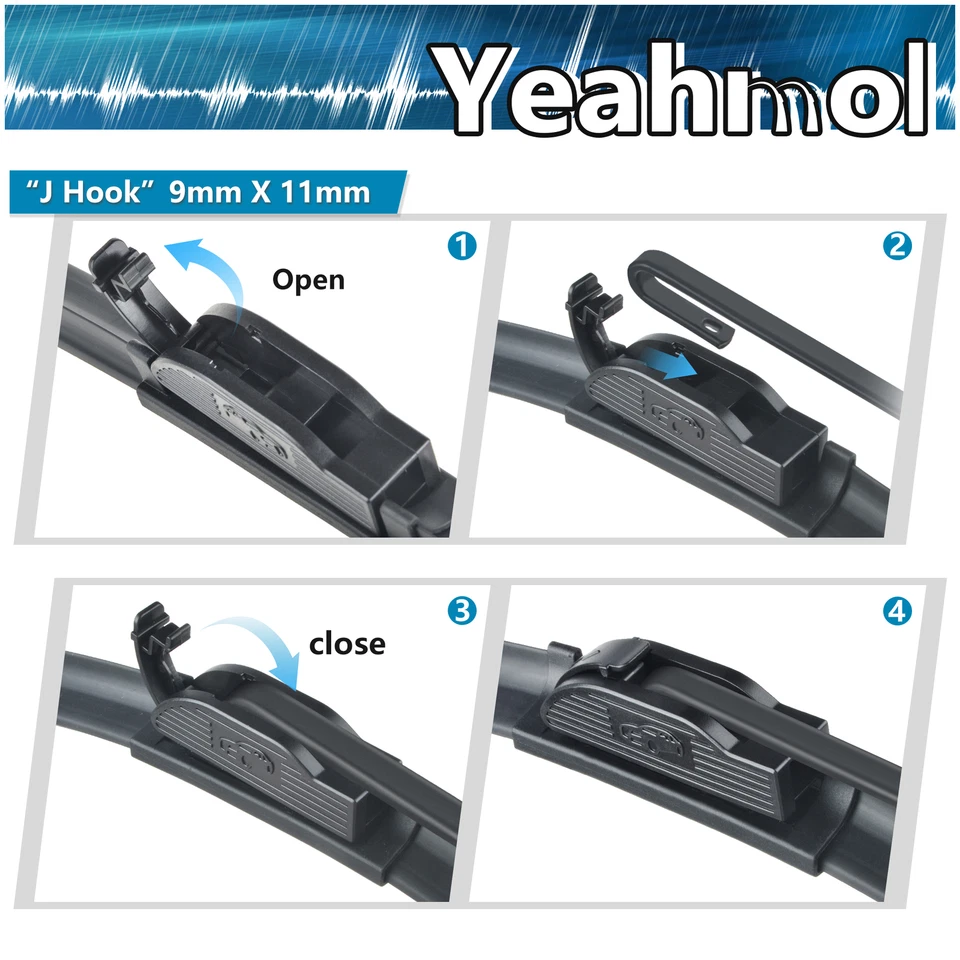 Yeahmol Windshield Wiper Blades Fit For Volvo S70 2000-1998, 21in+21in Foto 4 de 4