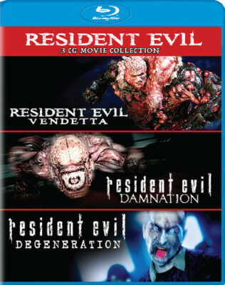 BLU-RAY Resident Evil: Damnation (2012)/ Degeneration (2008)/ Vendetta (2017)NEW