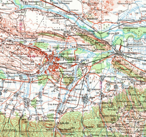 Russian Soviet Military Topographic Map – GROZNY (Russia) 1:500 000, ed.1988 - Imagen 3 de 4