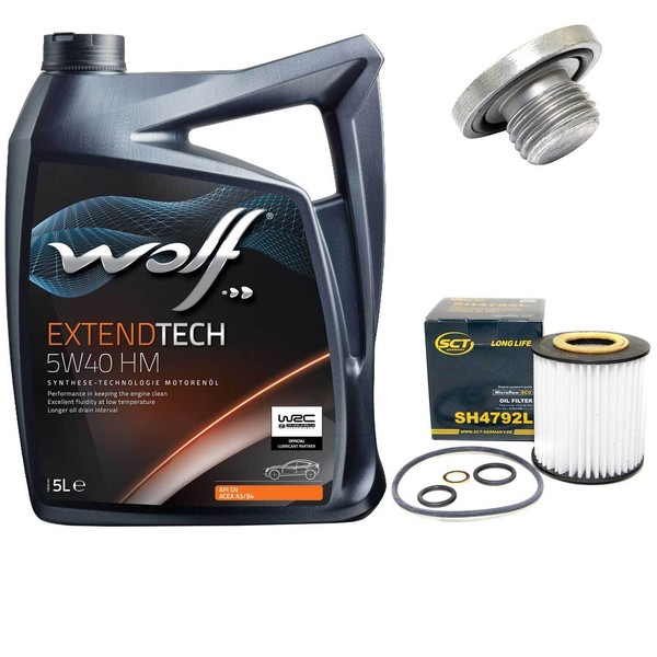 MotoröL Set 5W40 5 Liter + ÖLfilter + ÖLablassschraube FüR Bmw 3Er 316 318I E46-image