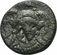 Ancient Greece  2 C BC THESSALY ATHENA facing/ HORSE 4.5 g 17 mm