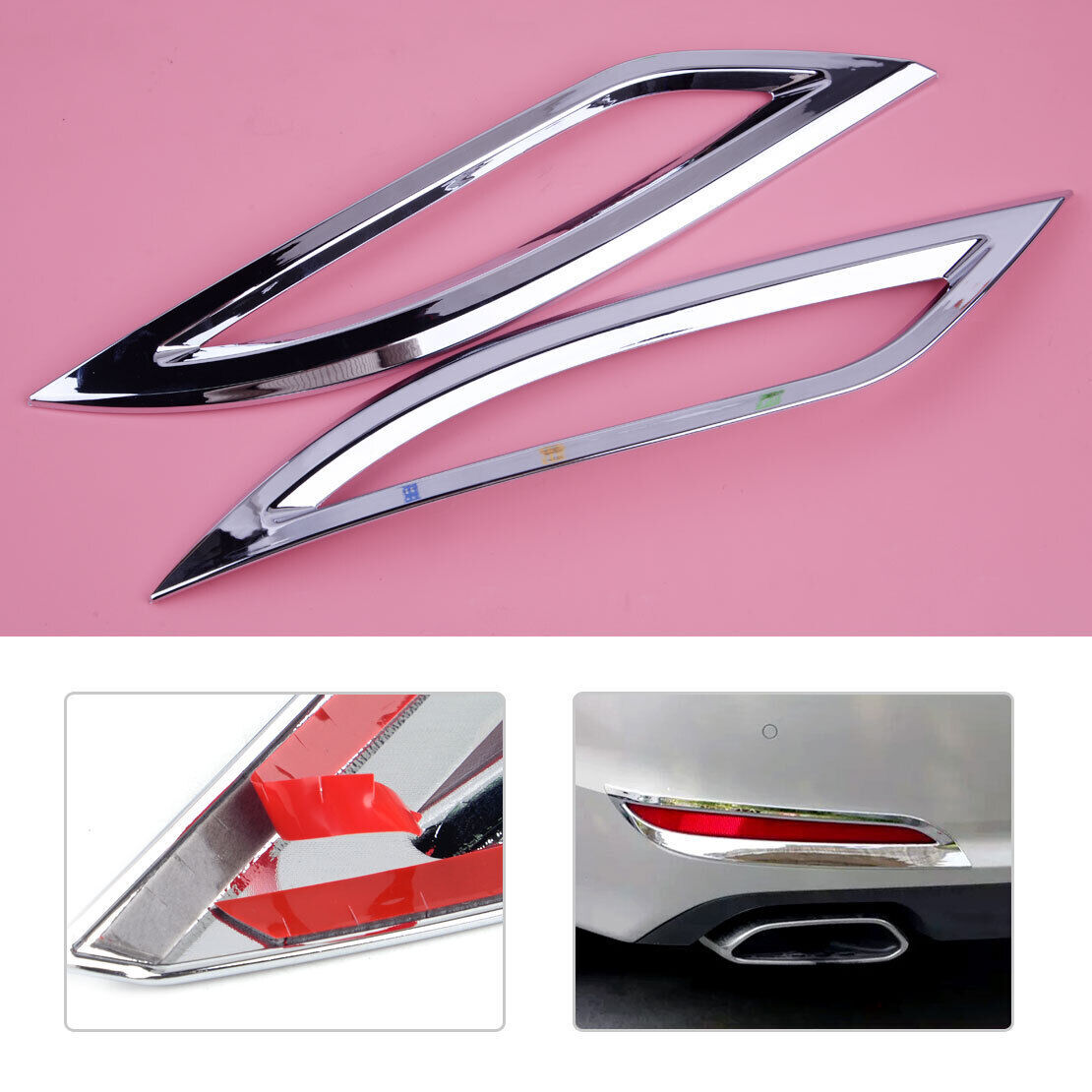 Fit For Hyundai Sonata 2011-2014 Chrome Bumper Fog Light Cover Molding Trim 2pcs