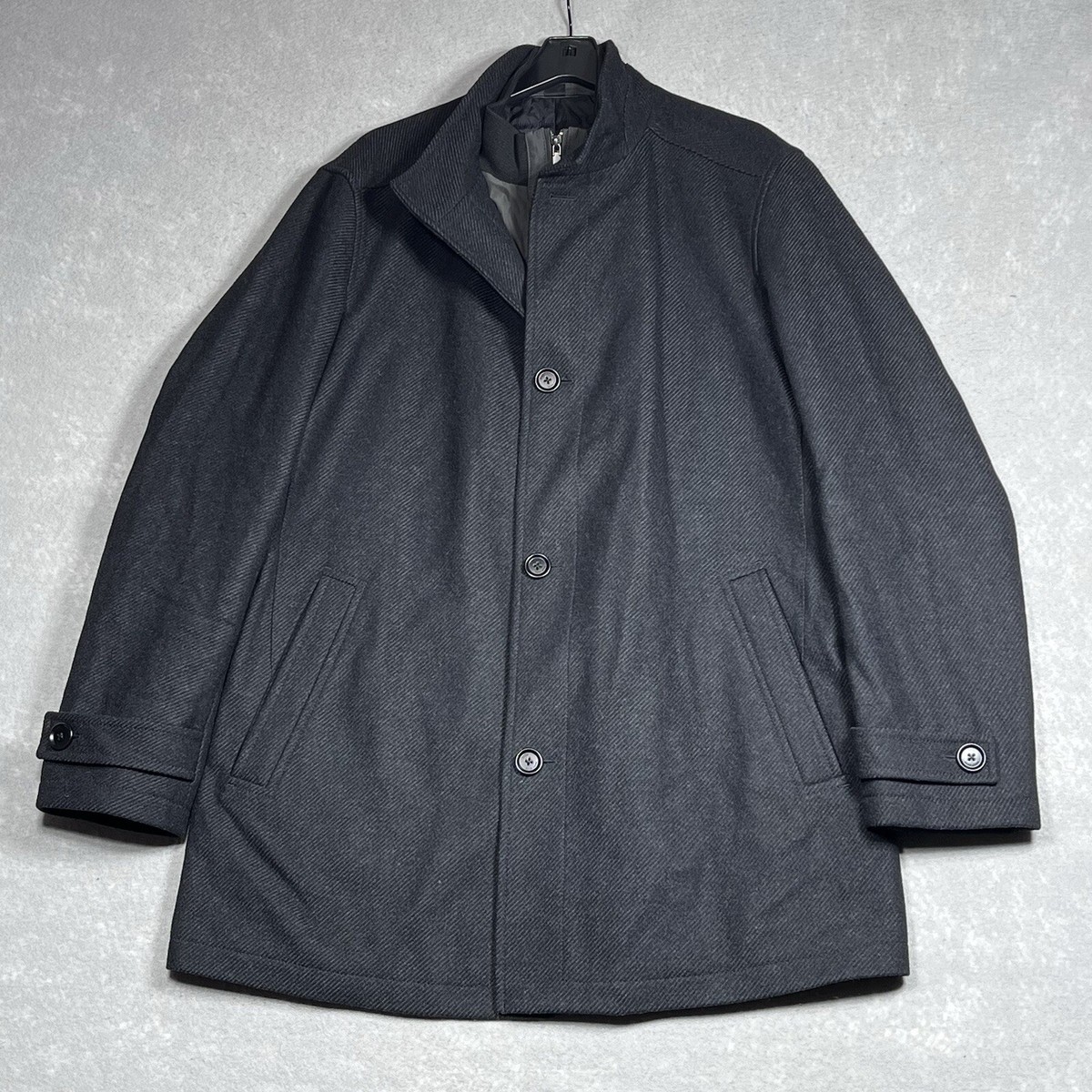 HUGO BOSS Jacket Mens 46R Gray Camlow Winter Insulated Wool