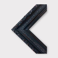 12 x 18 In Stock-Vintage style Black wood picture frame with compo ornate trim.