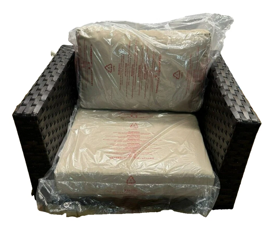 TK Classics Amalfi плетеный открытый патио клуб шезлонг стул в бежевый/коричневый - Изображение 2 из 4