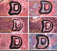 Lot of 3 1960-D/D Lincoln Memorial Cent Random RPM Repunched Mintmark Variety