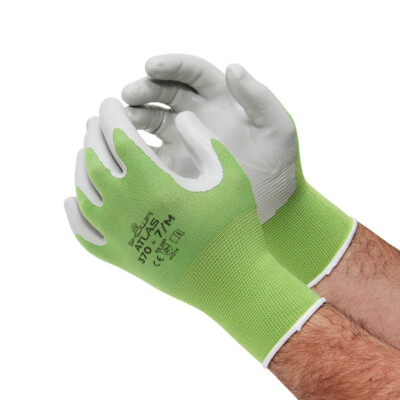 6 Pairs Atlas Showa 370 Nitrile Gloves Garden Work Paint