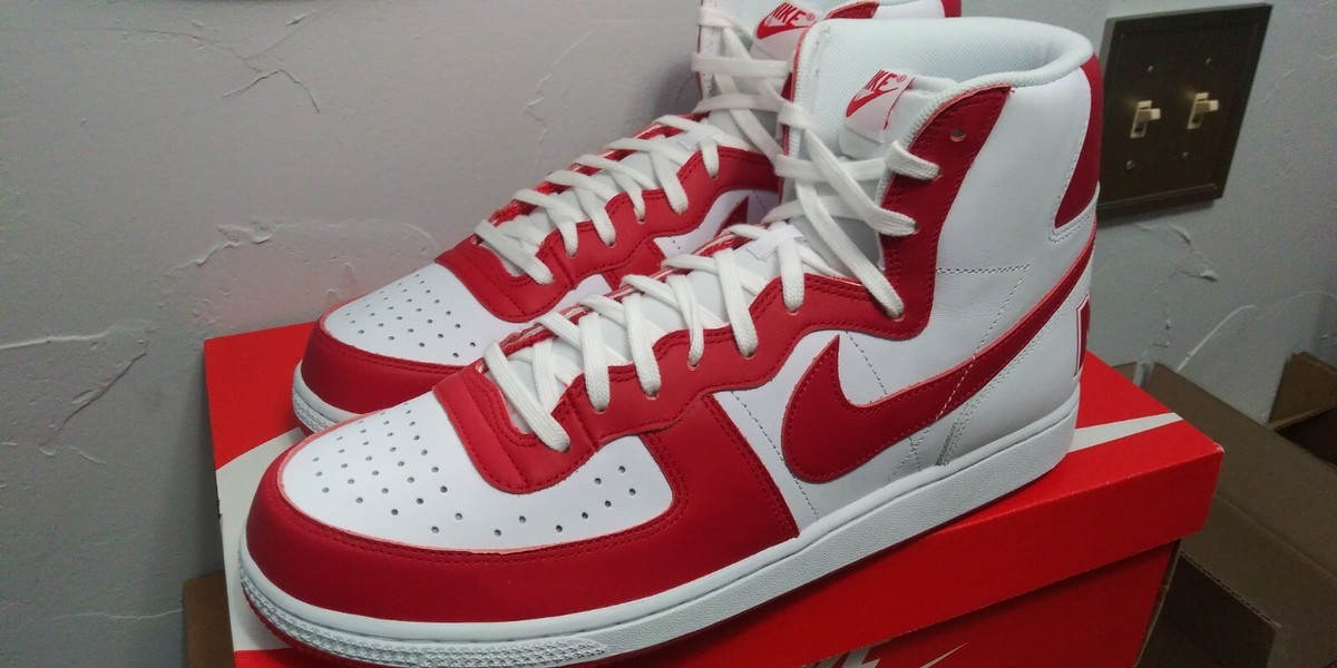 Nike Terminator Size 13 High Shoes White University Red  display picture 1