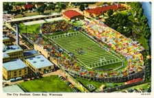 THE CITY STADIUM *2X3 FRIDGE MAGNET* FOOTBALL VINTAGE POSTCARD GREED BAY PACKERS