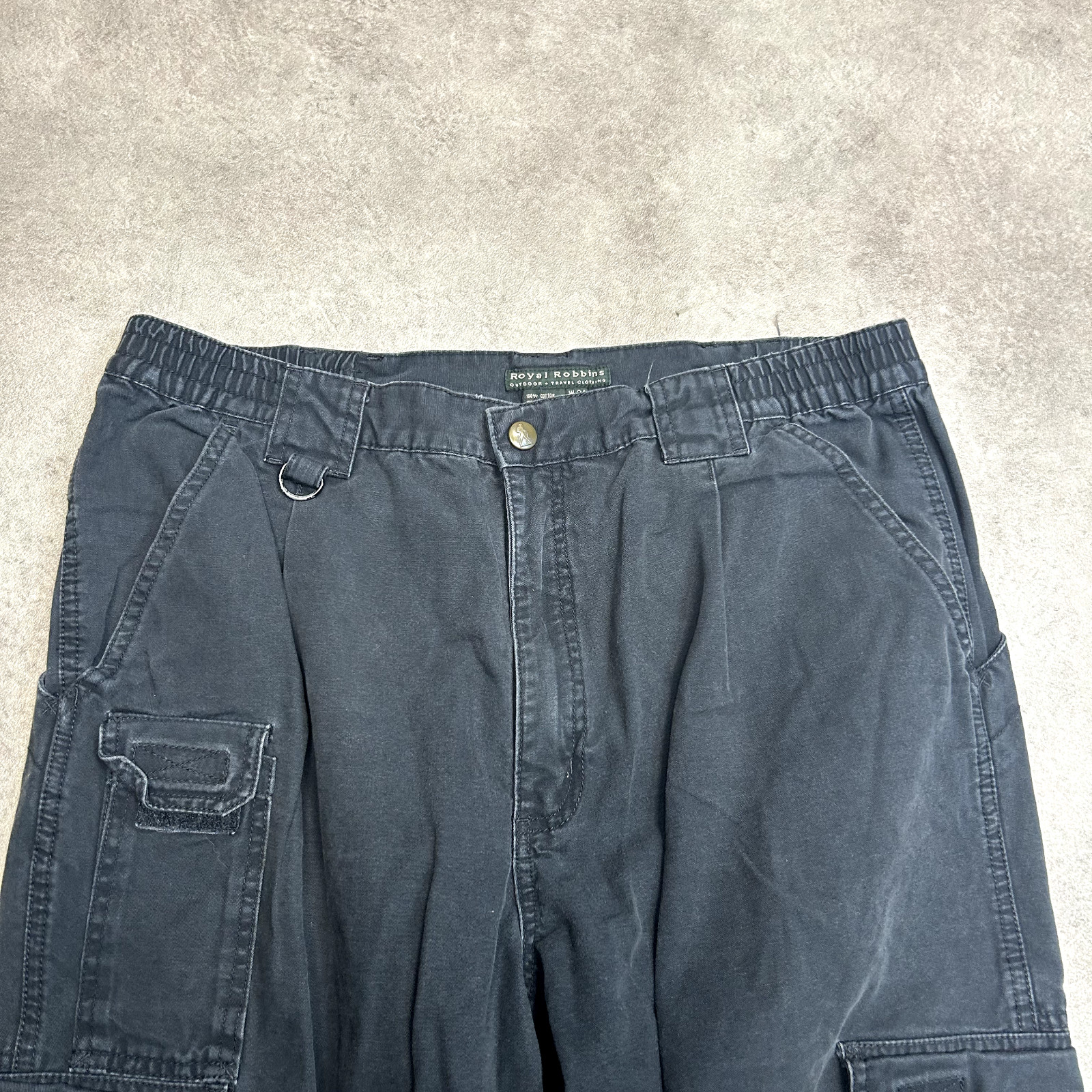 Royal Robbins Cargo Trousers Mens Regular Fit Y2K Workwear Trousers Black, 34” image 6