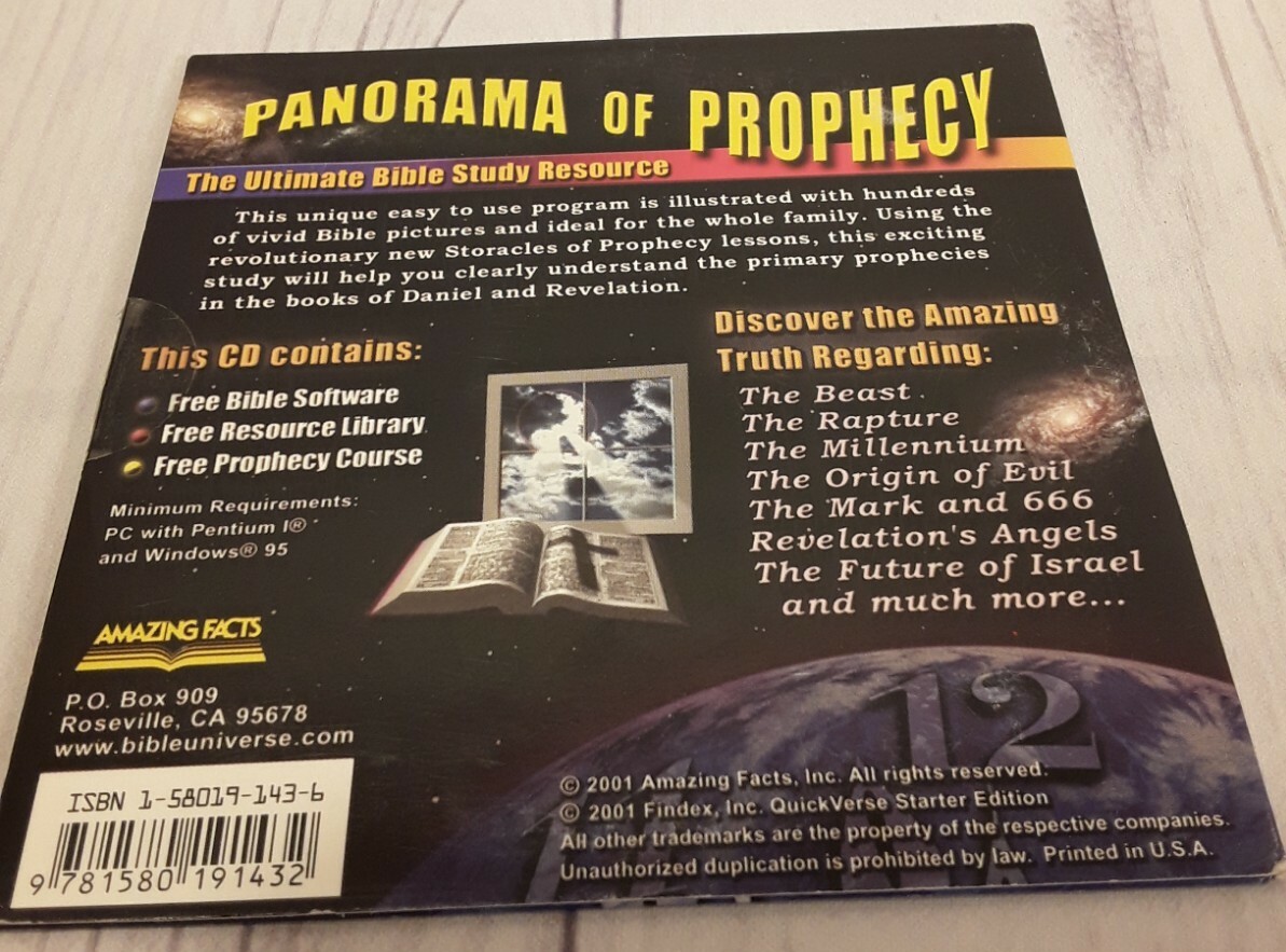 Panorama Of Prophecy Epic Bible Study Adventure CD ROM *New 