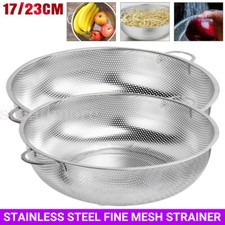 Stainless Steel Fine Mesh Strainer Colander Food Rice Vegetable Fruits Sieve