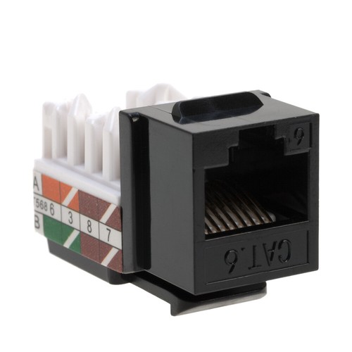 100 piezas Cat6 Punchdown Keystone Jack Negro 45 Grados Ángulo Ethernet Red PACK - Imagen 7 de 9