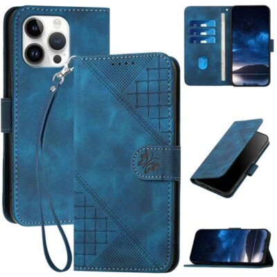 Für iPhone 17 Pro Max 16 13 15 XR 14+ PREMIUM PU Leder Flip Wallet Case Hülle