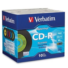 Verbatim CD-R Blank Discs 700MB 80min 52X Recordable Disc for Data and Music wit