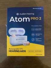 Brand New - Audien ATOM PRO 2 Wireless Rechargeable OTC Hearing Aids - FAST SHIP